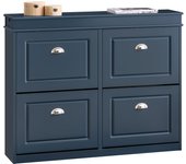 Zapatero Entrada Recibidor con 4 Puertas, Armario Estrecho Mueble Dormitorio Pasillo Salón, Organizador para Zapatos Gris 105 x 24 x 83 cm FSR79-HG ES