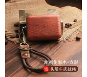 Luxury Solid Wood Earphone Case For AirPods Pro2 Protective Cover For AirPods1/2/3 Generation Shell+Wrist Style Cowhide Lanyard
