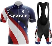 SCOTT Men's Cycling Outfit Set Uniform Man Jersey Shorts Cycle Spring Summer Tricuta Bike Suit Mens Clothes Clothing Mtb Sports