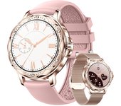 2025 SANLEPUS Women's Smart Watch, 1.2" Sports Smartwatch with 100 Sports, Receive and Answer Calls, Pedometer and Health Monitor for Heart Rate, Blood Oxygen and Sleep, IP67 Waterproof, Compatible with Android iPhone, Steel and Silicone Double Straps