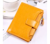 Billetero pequeño para mujer, Tarjeta con protección RFID, Billetero de piel, Regalo para mujer, Billetero de piel auténtica, Color sólido, Elegante