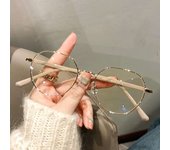 Myopia with blue anti light metal polygons, computer myopia glasses, male and female universal glasses 0-0.5-1-1.5. -6