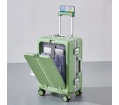 maleta de cabina Dispositivo de rodado de bolsillo delantero, cabina de embarque, marco de aleación de aluminio de transporte, maleta de carro de mano, equipo de 20/24 pulgadas maletas de viajes cabina