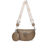 Bolso de pecho de cuero genuino de lujo para mujer, bolso cruzado de cuero de vaca de alta calidad con monedero pequeño
