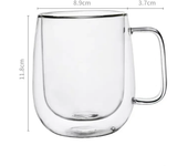 150-350Ml Taza de vidrio de borosilicato alto resistente al calor Taza de café de vidrio de doble pared con Mango Taza de agua con leche Tazas transparentes Regalo