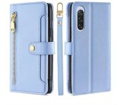 Magnético Multifuncional Moda Cremallera Funda de Cuero Solapa Sony Xperia 10 V, Cuerda Colgante Funda protectora