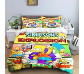 WooHoo Simpson Bedding Set,The Simpsons Duvet Cover,Anime Bart Simpsons Quilt Covers Bedroom for Children Gift