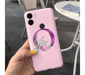 For Redmi A1 2022 Phone Case Cover Pink Cherry Blossom Bling Letters For Cover Xiaomi RedmiA1 a1 Shockproof Silicone Coque Funda