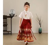 New horse faced Hanfu set for girls, Chinese Ming children's ancient Tang style daily spring and summer