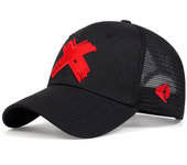 Gorra de béisbol de malla para hombre y mujer, gorro deportivo con letras X, Snapback, transpirable, Hip Hop, Verano