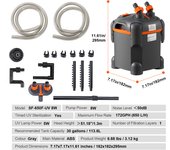 SucceBuy Aquarium Filter, Ultra-Quiet Submersible Filter with UV Protection, Multi-Function Internal Filter for Fish Tanks