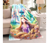 Cartoon Cute Rapunzel Cartoon Pattern Blanket Living Room Bedroom Sofa Sofa Soft and Comfortable Blanket