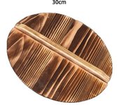 Traditional Universal Wooden Pot Cover Anti Scalding Round Fir Wood Pot Lid 22-34cm Iron Wok Pan Lid Kitchen Accessories