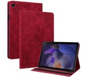 Leather Case For Samsung Galaxy Tab A9, Butterfly Flower Imprinted Tablet Cover
