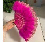 Vintage Sweet Fairy Girl for Lolita Costume Accessories Handmade Dance Hand Fan Feather Folding Fan Wedding Gift Party Decor