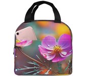 Lunch Box for Women Men Insulated Lunch Bag Colorful Small Flower Lunch Tote Bag Reusable Lunchbox for Work Office