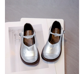 2024 Autumnn New Children Leather Shoes for Girls Fashion Korean Style Soft Bottom Anti-slippery Casual Versatile Princess Shoes