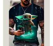 Yoda Baby 3D Printed Plus-size Men's and Women's T-shirt Casual Round Neck Sports Breathable Quick Drying Short Sleeve