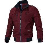 Chaqueta Bomber Hombre Estilo Casual Nueva Primavera Otoño Visteza Exterior Algodón Cremallera