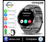 2025 Nuevo Reloj inteligente para helbres 1,85 pulgadas 360*360 HD AMOLED Pantalla táctil complete, Reloj de Trayectoria GPS, Brújula, 100 + Deportive Way, Impermeable,710mAh, oxígeno en sangre,