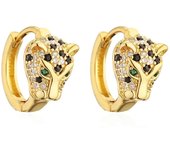 NewBuy 2024 New Fashion Gold Luxury Stainless Steel Wedding Jewelry AAA CZ Zircon Leopard Earrings Elegant Gift for Women