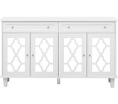 Sideboard mit vier Spiegeltüren, Schubladenschrank mit Schubladen, verstellbaren Einlegeböden und Kristallgriffen