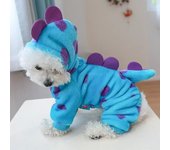 Winter Warm Dog Jumpsuit Cute Dinosaur Clothes for Small Dogs Cat Coat Dog Jacket Light Blue Clothes Funny Costume Pet Clothes