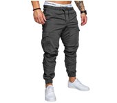 Pantalones holgados deportivos elásticos con cordón para hombre, pantalones de entrepierna abierta, moda informal