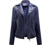 212 Women's short leather jacket, tight fitting jacket with a lapel Inca zipper, for spring and autumn