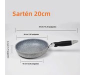Sartén Antiadherente de Piedra Duradera 28/26/24/20cm, Sartén de Gas y Sartén de Inducción para Huevos y Panecillos, Sartén, Antiadherente, Sartén