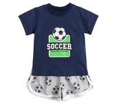Niños traje de verano de fútbol baloncesto ropa de los niños, los deportes de dibujos animados de dos piezas de algodón ropa de