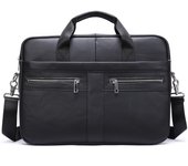 MVA-Bolso de cuero maletín de piel auténtica bolso para portátil de 15,6 pulgadas para hombre