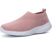Zapatos para caminar para mujer, zapatillas de calcetín a la moda, mocasines cómodos y transpirables, zapatos informales antideslizantes