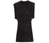 Stylish Mini A-line Skirt High Waist Sleeveless Skirt, Hidden , Glitter Sequins New Fashion for Women
