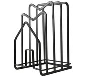 Organizador de tabla de cortar, soporte de acero plano, estante de encimera de cocina, tapas de sartén