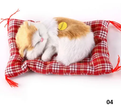 Juguetes de peluche de simulación de animales para niños, muñeco de felpa para dormir, gatos con sonido, decoraciones de juguete, regalo de cumpleaños para niños