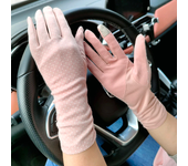Guantes de algodón para mujer, manoplas de media longitud, estampado negro, para ciclismo, pantalla táctil fina, conducción de coche, novedad de 2024