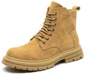 Martin botas botas cortas otoño lateral cremallera botas de los hombres de cuero ruibarbo botas