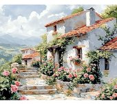 RUOPOTY Painting By Number White House Picture Diy Coloring By Numbers Landscape Home Decoration Unique Gift