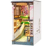 Rolife DIY 3D Wooden Book Nook Puzzle Kit with LED Bookend ama Miniature Bookshelf Set Ideal Gift for Adults And Teens