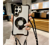 Funda con cuatro esquinas para Samsung Galaxy S24 Ultra S22 S21 FE S25 S23 Plus A15, funda con cordón cruzado con soporte magnético Magsafe