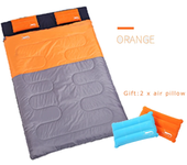 Saco de dormir para 2 personas, saco de dormir de camping, portátil, con 2 almohadas de aire, colchoneta ligera de senderismo,