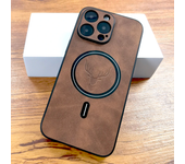 Luxury PU Leather Deer Case For iPhone 16 15 14 13 12 11 Pro Max Plus 15Pro 14Pro 13Pro ProMax For Magsafe Wireless Charge Cover