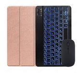 For Lenovo Xiaoxin Pad Pro 12.7/Tab P12 12.7 inch TB-370FU TB-371FC Spanish Backlit Keyboard PU Leather Stand Cover