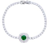 CWWZircons Shiny Top Square Green Blue Cubic Zirconia Crystal Tennis Chain Link Women Party Engagement Bracelets Jewelry CB326
