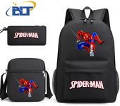 Spider-Man Printed Student Schoolbag Set Children's Backpack Shoulder Bag Pencil Case Three-piece Set
