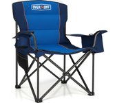 Camping Plegable Grande 2Pcs- Silla Playa Portátil con Reposabrazos Bolsa Nevera Portabebidas - Soporta 204 kg - para Camping Pesca