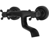 2-Hole Washbasin Mixer Tap Waterfall Tap Wall Mounted 360° Rotatable Bathroom Tap Flush-Mounted Mixer Tap with 2 Handles