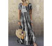 Vestido verano para mujer, moda informal, vestidos de manga corta, vestido largo femenino