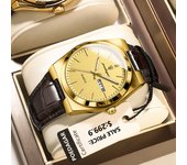 POEDAGAR Luxury Watch for Men Military Leather Man Wristwatch Quartz Clock Waterproof Luminous Date Week Men's Watches+box